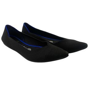 Rothy's Elegant Black Flats with Blue Accent